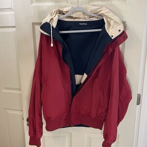 VINTAGE Nautica Sport Jacket Mens XL Red Navy Reversible Shell Sailing Gear